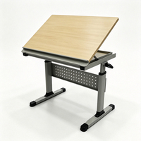 Table de dessin et de conception manuelle réglable en hauteur avec manivelle et fente de fixation pour espace de travail professionnel d'institut de design