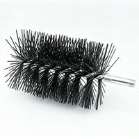 Brosse de nettoyage industrielle en spirale en fil d'acier au carbone torsadé pour tuyaux de cheminée, dépoussiérage, bricolage, OEM, 2 pouces de poils, 4 pouces de diamètre