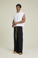 Débardeur Homme Côtelé en Coton Personnalisé Grande Taille Coupe Boxy Courte Séchage Rapide Imprimé Logo Été Sport Gym
