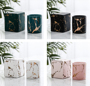 Vela perfumada de cera de soja con etiqueta privada personalizada de fábrica, vela de cerámica de mármol para Decoración de cumpleaños, boda, Hotel, hogar, regalo - Product Image 3