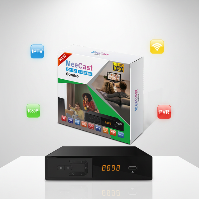 DVB-S2/T2/C Satellite HD TV Receiver IP TV Combo Settop Box PVR ECOS OS BISS/Powervu Free Air Decoder H.265/HEVC 1080P CAS