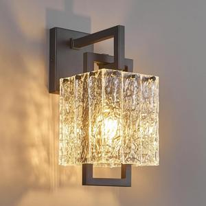 Nueva lámpara de pared de vidrio de hierro creativa cuadrada de una sola cabeza Simple para interior Hotel pasillo baño sala de estar escaleras - Product Image 1