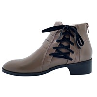 Sepatu bot Ankle kulit sapi asli kustom profesional sepatu bot tumit pemakaian keras gaya baru penutup ritsleting penambah tinggi untuk musim gugur