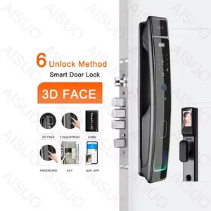 AISUO 3D Face Electric Door Lock Smart Aluminum Electronic Digital Lock Keyless Entry Remote Control Smart Fingerprint Door Lock