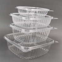 16Oz Huisdierencontainer Met Deksels Plastic Deli Doorzichtige Clamshell-Containers Wegwerp Doorzichtige Plastic Scharnierende Clamshell-Voedselcontainer
