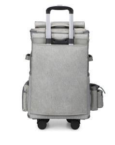 الشركة المصنعة مزدوجة مقصورة ناقلات الحيوانات الأليفة انفصال المحمولة طوي حقيبة الحيوانات الأليفة ل 2 القطط السفر مع عجلات المتداول - Product Image 3