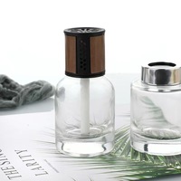 Diffuseurs de parfum pour voiture en verre transparent à fond épais, 120 ml, avec bouchon en liège, emballage cartonné estampé à chaud, marque YUNMU
