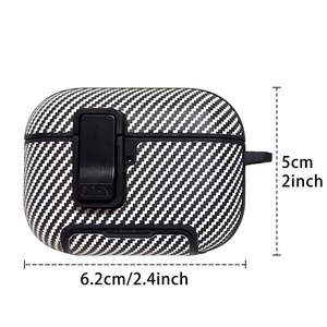 Étui pour écouteurs sans fil sportifs antichoc 1:1, grain de fibre de carbone combiné pour Apple <span class=keywords><strong>AirPods</strong></span> 4 <span class=keywords><strong>3</strong></span> Pro 2 - Product Image 6