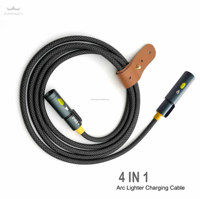 Kabel pengisian daya 4 In 1 240W, kabel pengisian daya Cepat Tipe C dengan Arc elektrik dan lampu untuk Iphone