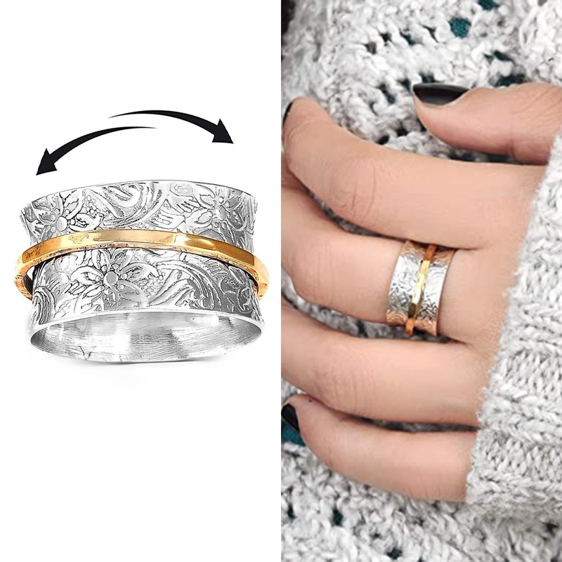 Wholesale Checkerboard Bands Statement Finger Ring
