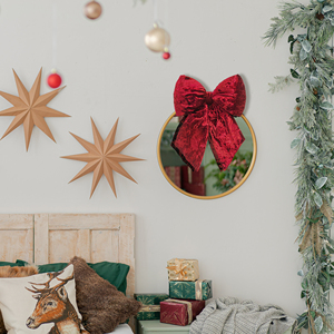 Grande guirlande extérieure personnalisée décoration <span class=keywords><strong>de</strong></span> Noël nœud <span class=keywords><strong>rouge</strong></span> filaire polyester peluche arbre haut emballage cadeau <span class=keywords><strong>ruban</strong></span> saisonnier - Product Image 4