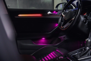 Luce ambientale dinamica in legno di carbonio per Volkswagen VW artion 2019-2020 <span class=keywords><strong>Passat</strong></span> B8 accessori per illuminazione interna a LED - Product Image 6