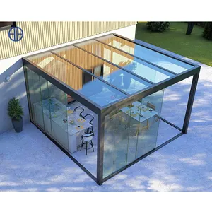 Nhà Sản Xuất Nhanh Chóng Lắp Ráp Kính Cách Nhiệt Nhôm Sunroom Quang Điện Mới Mô Hình Nhôm Mặt Trời Phòng Kính Nhà Cho Bán