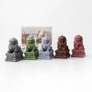 <span class=keywords><strong>Moule</strong></span> en silicone 3D Lion Auspicieux Écologique pour la création de statues Kirin, de bougies en résine et de figurines d'animaux en plâtre, fait main, pour décoration de bureau - Product Image 1