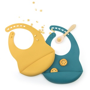 Babero de silicona para bebé con bolsillo profundo para recoger comida, impermeable, delantal para niños pequeños, diseño 034, logotipo personalizado, venta al por mayor - Product Image 2
