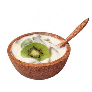 Tazón de cáscara de coco redondo Natural 100% 12-15cm flor en forma de corazón ecológico pulido con cuchara de Coco para fiestas - Product Image 4