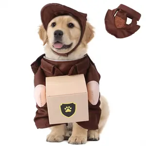 Costume da corriere per la consegna di pacchi per animali domestici: abbigliamento da vestire per animali domestici per Cosplay e vestiti per cani di Halloween
