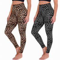 Leggings de yoga et de fitness taille haute à imprimé léopard, compressifs, grandes tailles, pour la gym et l'été, vente en gros à 2,12 dollars