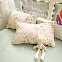 Parure de lit 100 % coton sergé, imprimé floral frais, double face, housse de couette respirante et douce pour la peau, tailles Queen et King pour chambre à coucher