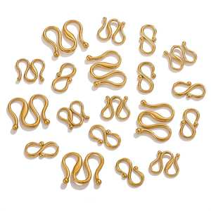 Grosir aksesori konektor jepit baja tahan karat bentuk S gesper ujung konektor untuk pembuatan perhiasan gelang kalung - Product Image 3