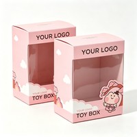 Boîte d'emballage légère pour jouets en peluche, personnalisable avec logo, en carton ondulé, pour cadeaux avec fenêtre