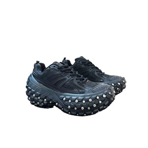 Baskets Chunky pour femmes, style européen, à rivets, avec plateforme surélevée et semelle robuste, décontractées - Product Image 5