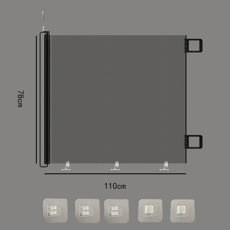 110*78cm regular black-pet retractable door rail
