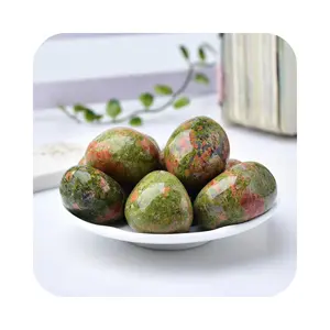 Wholesale Polished Natural spiritual products Unakite Crystal Tumble Stones polished crystal crafts For garden decorations