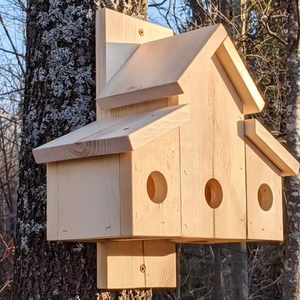 Nido de Casa de pájaros de invierno doble respetuoso con el medio ambiente OEM ODM, sitio de anidación de madera para Bluebirds y Chickadees para dueños de mascotas - Product Image 1