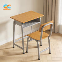 Bureau d'étudiant robuste en bois avec plateau en MDF E1, durable, faible entretien, économique, best-seller pour les appels d'offres scolaires au Cameroun