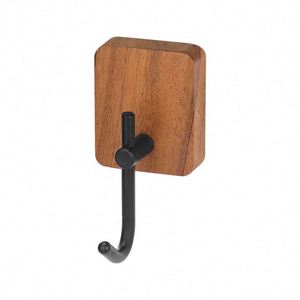 WEKIS High Quality Eco-Friendly Golden Wooden Multifunctional <b>Bathroom</b> Wall <b>Hooks</b> for Bathrobes and Accessories - Product Image 4