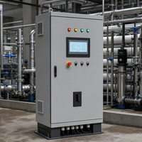 Armoire de commande PLC pour le traitement de l'eau, pour pompe, vanne, dosage, filtration, osmose inverse et système d'automatisation des eaux usées 24VDC 380V