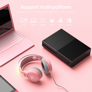 Màu Hồng X15 Pro Chơi <span class=keywords><strong>Game</strong></span> Tai Nghe Máy Tính Headphone Glow RGB Cho PS4 Xboxone Chuyển Đổi <span class=keywords><strong>PC</strong></span> Thông Minh Điện Thoại Trò Chơi - Product Image 6