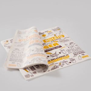 กระดาษห่ออาหารกันน้ำสำหรับเบอร์เกอร์ พิมพ์โลโก้ด้านเดียว สำหรับอุตสาหกรรมอาหารและเครื่องดื่ม - Product Image 1