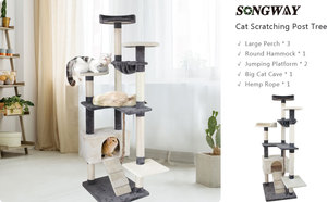 Pohon panjatan kucing Halloween multi-lapis, pohon kustom untuk menggaruk dengan Sisal dan fitur mewah - Product Image 6