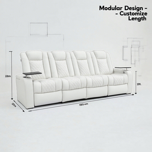 Juego de Sofás Funcionales Inteligentes para Cine en Casa, Color Blanco Puro, Estructura de Madera, para Sala de Estar, Uso en Hoteles, Sillón <span class=keywords><strong>El</strong></span>éctrico VIP para Cine - Product Image 5