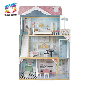 Juguete educativo grande DIY certificado FSC, casa <span class=keywords><strong>de</strong></span> <span class=keywords><strong>muñecas</strong></span> <span class=keywords><strong>de</strong></span> madera para niñas <span class=keywords><strong>con</strong></span> elevador W06A400B - Product Image 2