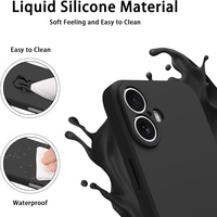 Funda de teléfono de silicona líquida para Iphone 17 16 15 Plus 14 13 12 11 Promax Gel suave de goma a prueba de golpes forro protector de microfibra