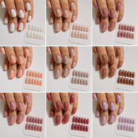 E&A Wholesale Nouveaux Ongles Press-On Classiques Couleurs Unies en ABS avec MSDS, Designs Papillon, Carrés et Stiletto pour Doigts