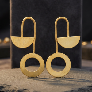 Alloy Handmade Geometric Stud Earrings Gemstone <b>Boho</b> Trendy Women's Fashion - Product Image 3