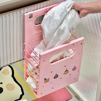 Panier à linge pliable en plastique avec poignée de transport, panier à linge sale pliable mural durable et peu encombrant