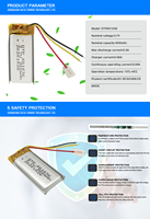 Batteries lithium-ion semi-solides en pochette 3,7 V à capacités multiples (300 mAh, 480 mAh, 600 mAh) 601665 certifiées KC pour matériel VR