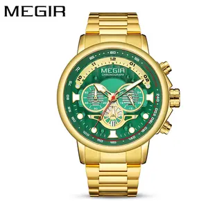 Nuovo arrivo orologi da uomo al quarzo Megir 2223 lusso uomo moda orologio da polso 3 occhi 6 mani orologio per gli uomini