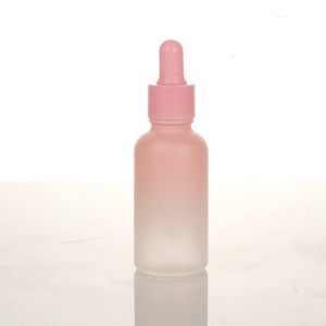 Botella de Vidrio Cilíndrica Esmerilada con Gotero, <span class=keywords><strong>en</strong></span> Degradado Rosa Suave, de 50ml y 100ml, para Suero y Aceite para el Cuidado de la Piel - Product Image 4