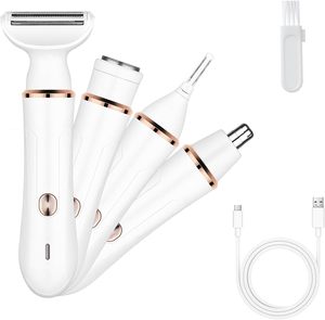 5-in-1 Replaceable Ceramic Blade USB Rechargeable <b>Electric</b> Men's Body Groin Trimmer IPX6 <b>Waterproof</b> LED Light Household - Product Image 1