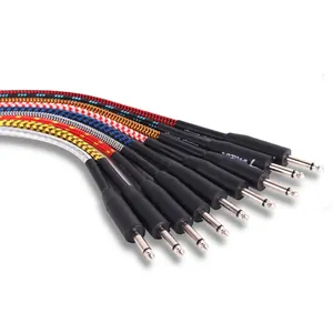 10FT Noiseless Braided Tweed Cloth AMP Cable 3m Instrument Cable Cord Guitar Amplifier Amp Electric Guitar Cable