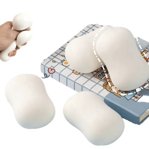 Jouets anti-stress créatifs en PU, forme savon doux et sûr, double protubérance, rebond lent, blanc, rose, jaune, bleu - Product Image 1