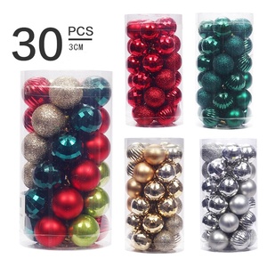 JOYWOOD Décorations de Noël 3cm/30pcs Ensemble de boules de Noël en forme de tonneau Pendentif pour arbre de Noël - Product Image 1