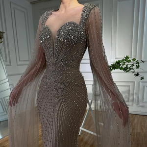 Robe de soirée de luxe Serene <span class=keywords><strong>Hill</strong></span> LA72575D ornée de perles avec manches cape, collection 2026, haute couture, robe de soirée de célébrité pour femme - Product Image 4