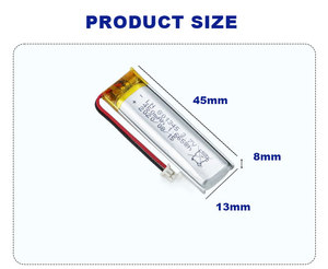 Batería de Litio Recargable Pequeña de Polímero de Litio al por Mayor 552535 602040 752042 801345 450 mAh <span class=keywords><strong>3.7</strong></span> <span class=keywords><strong>V</strong></span> - Product Image 2